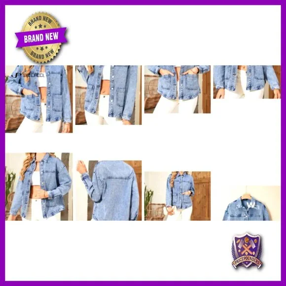 Oversized Denim Jacket Classic Boyfriend Fit Casual Chic Trendy Minimal